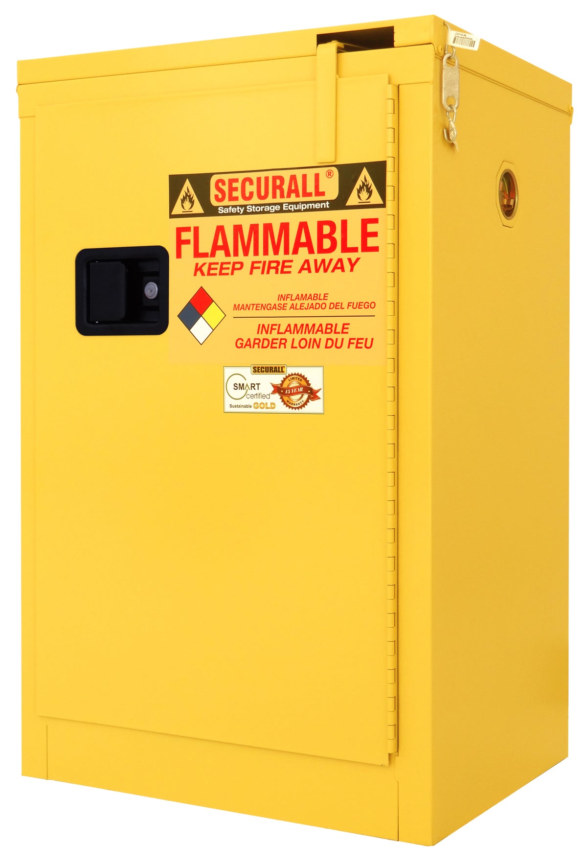 Securall A305 12 gallon flammable safety cabinet, self-closing safe-t-door