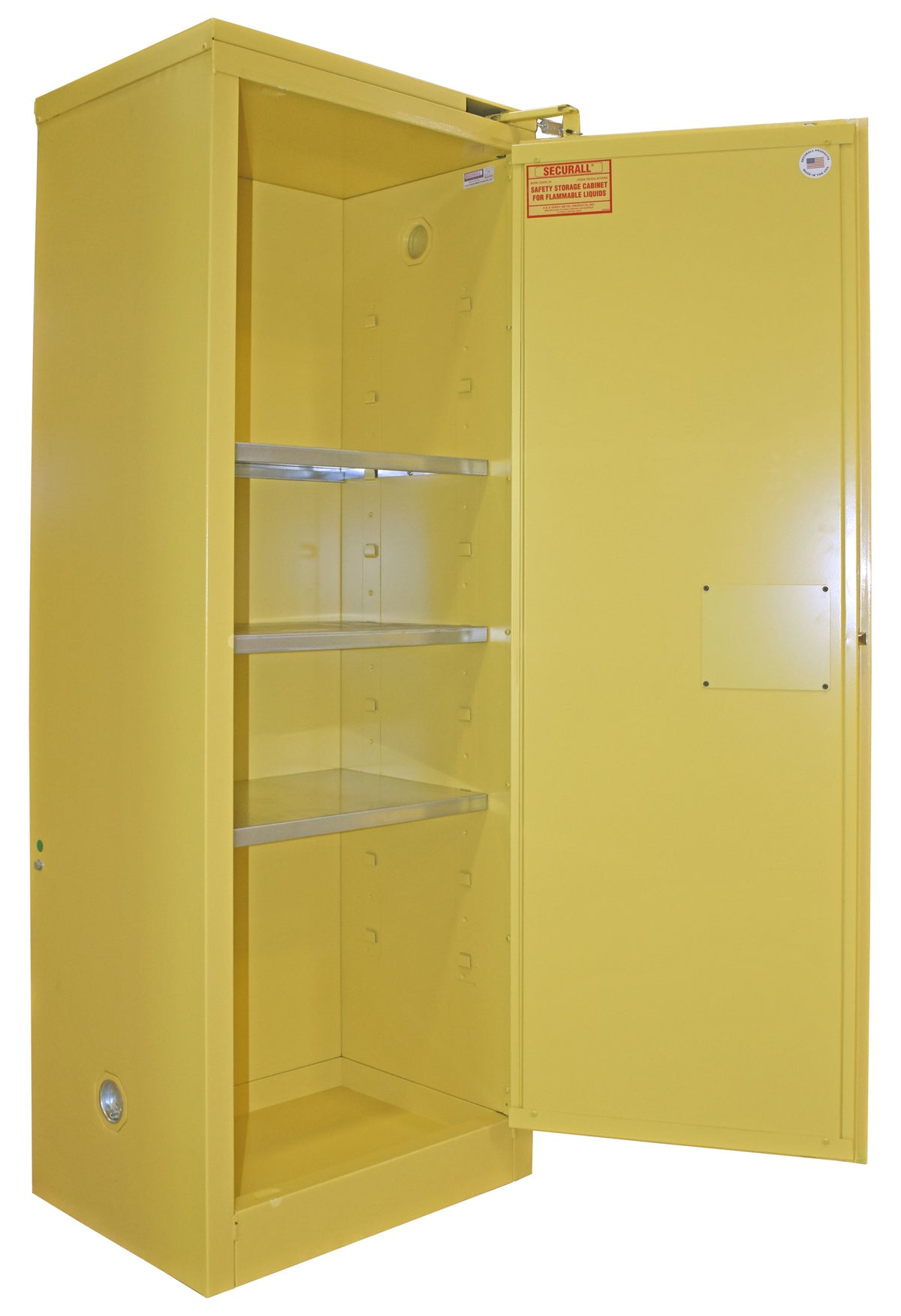 Securall A322 22 gallon flammable safety cabinet, self-closing safe-t-door