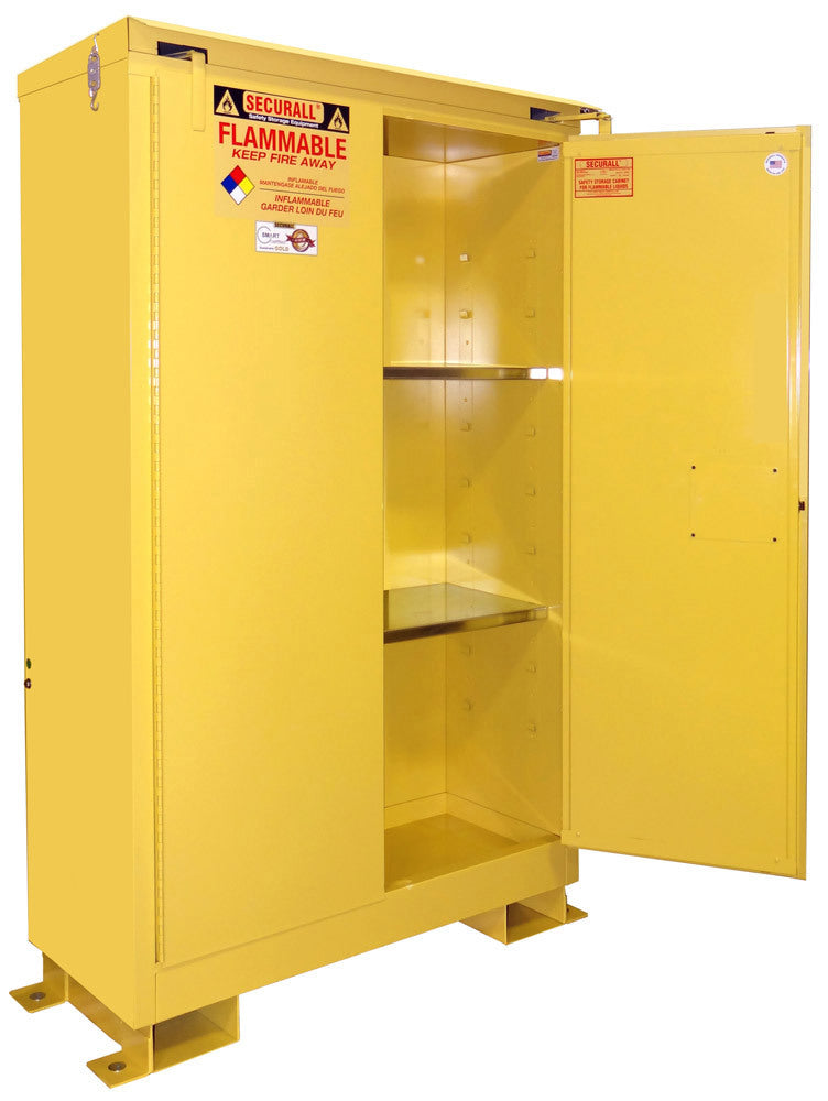 Securall A345WP1 45 gallon outdoor weatherproof flammable safety cabinet, self-closing safe-t-door