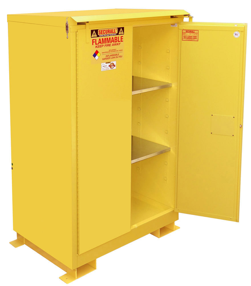 Securall A390WP1 90 gallon outdoor weatherproof flammable safety cabinet, self-closing safe-t-door