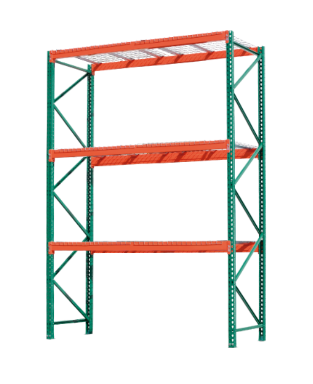 12' x 48" Teardrop Pallet Rack Starter Kit — 96" Wide, 3 Beam Levels