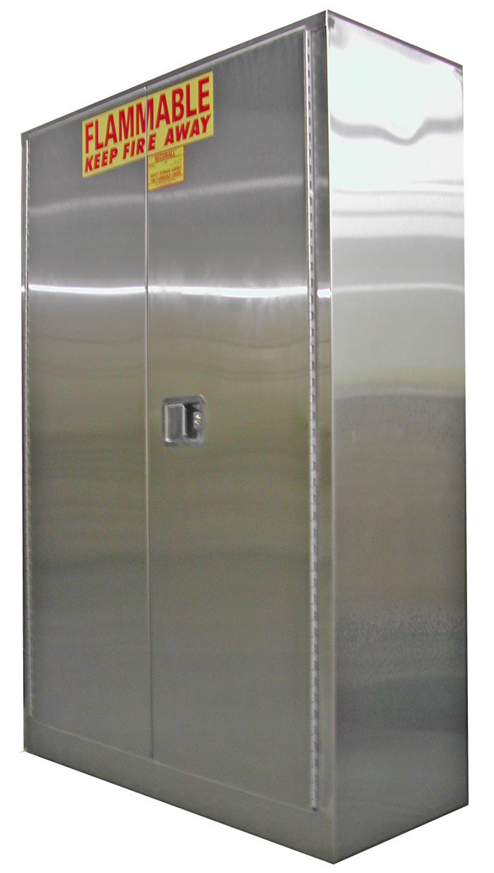 Securall A145-SS 45 gallon stainless steel flammable safety cabinet, manual close