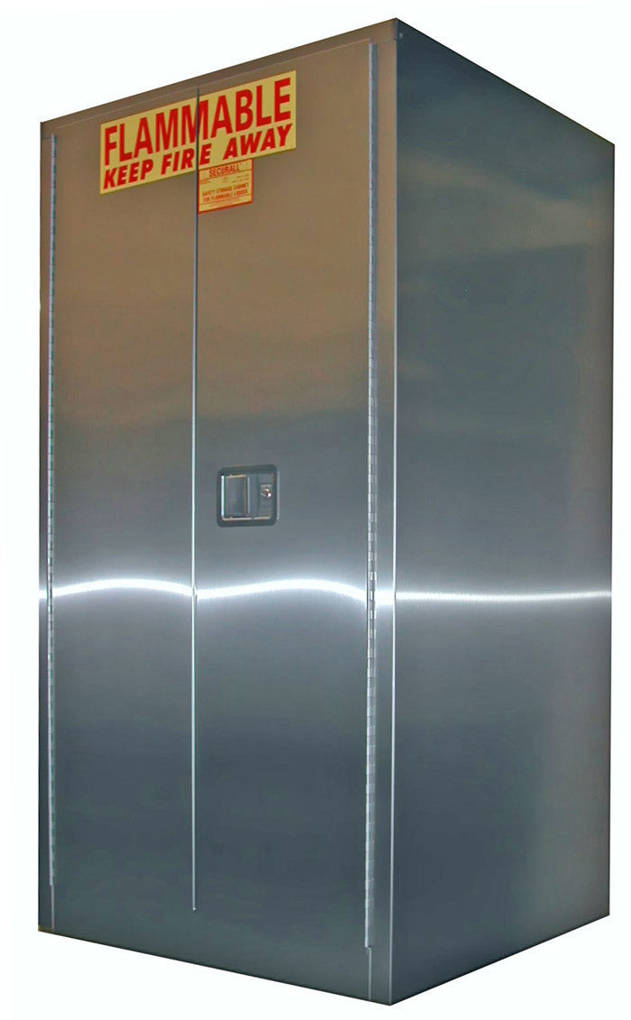 Securall A160-SS 60 gallon stainless steel flammable safety cabinet, manual close