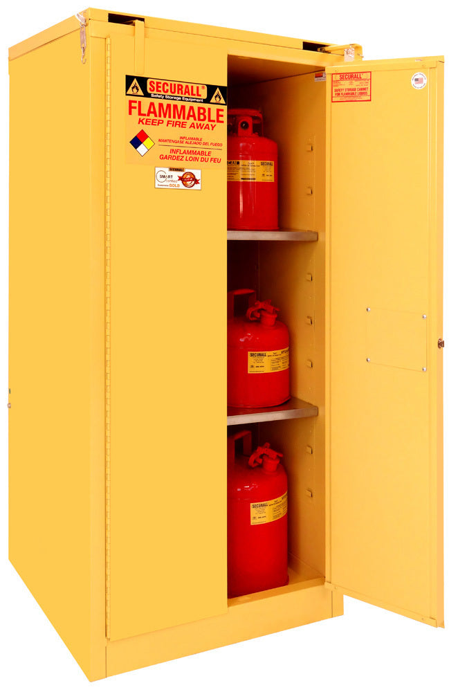 Securall A360 60 gallon flammable safety cabinet, self-closing safe-t-door