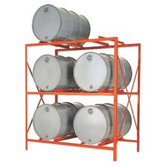 Drum Storage Rack – 6-Drum, 3-Level, 4,800 lb | DR6-3H