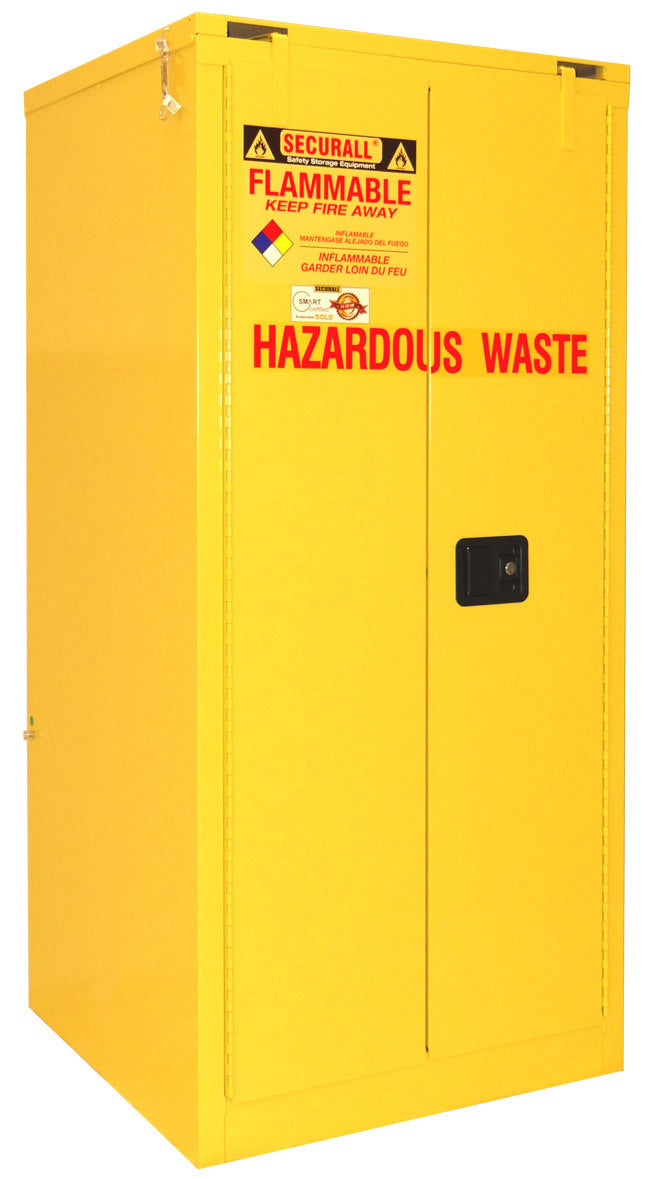 Securall 60 Gallon Hazardous Waste Drum Safety Cabinet, model W3040, self-closing safe-t-door